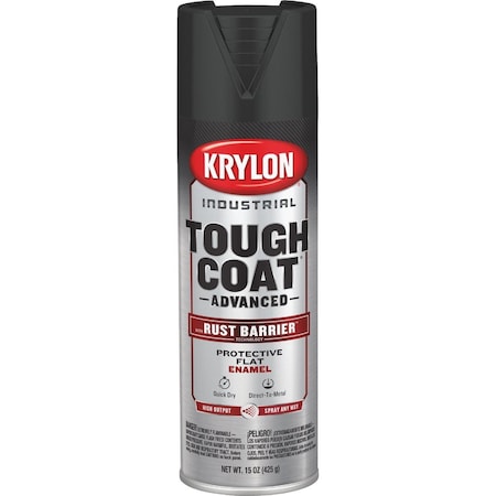 Krylon Industrial Tough Coat 15 Oz. Flat Black Rust Barrier Spray Enamel K00789008