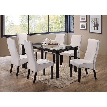 D2D Technologies 40 x 23 x 18 in. Parson Chairs, Cappuccino & White - Set of 2 D22589253