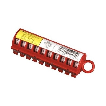3M Wire Marker Dispenser w/Tape, Preprinted, Legend 0 to 9, Polyester Film, 5,760 Labels, Max Temp 250F STD-0-9