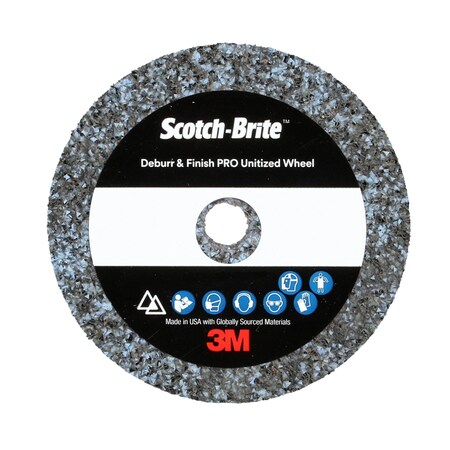 Scotch-Brite Deburr and Finish PRO Unitized Wheel, 9C Extra Coarse+, 1 in x 1 in x 1/4 in, 50PK DP-UW