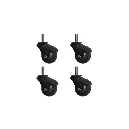 Service Caster 2 Inch Gloss Black Hooded 5/16 Inch Threaded Stem Ball Caster SCC, 4PK SCC-TS01S20-POS-GB-516-4