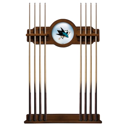 Holland Bar Stool Co San Jose Sharks Cue Rack in Chardonnay Finish CueChrdSJShar