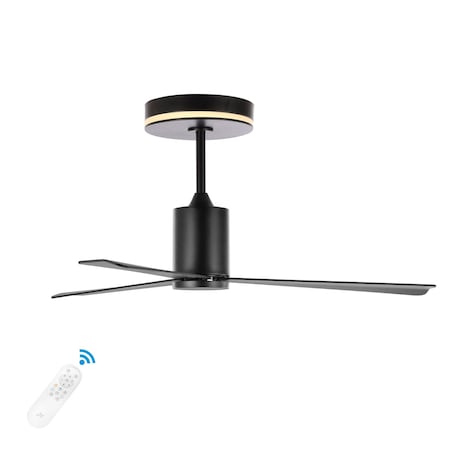 Jonathan Y Levi 52" 1-Light Contemporary Minimalist 6-Speed Iron Height Adjustable Integrated LED Ceiling Fan w JYL9722A