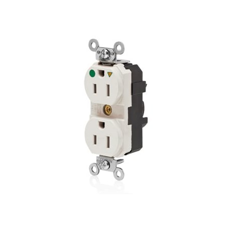 Leviton Lev-Lok Hospital Grade Duplex Receptacle, 15 Amp, 125 Volt M8200-ILT