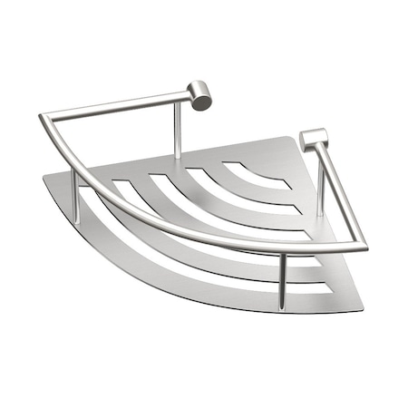 Gatco Elegant 11" Corner Shower Shelf, Brushed Nickel 1456