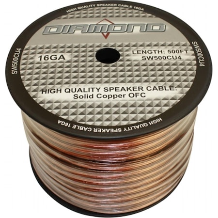 Diamond Bulk Speaker Wire 16 ga. 65 Strand Solid Copper 4 Conductor 500 ft. SW500CU4