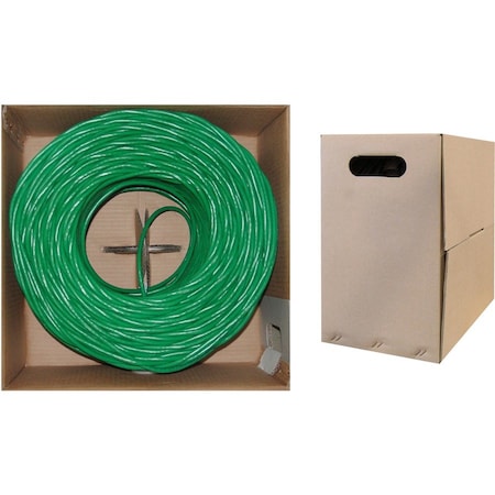 Cable Wholesale Cat5e Green Copper Ethernet Cable, Stranded, UTP (Unshielded Twisted Pair), POE Compliant, 10X6-051SH