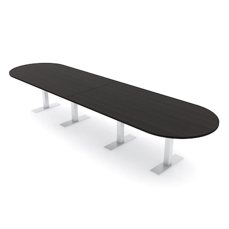 Skutchi Designs 14ft Racetrack Conference Table With Power | Harmony Series | 14 Person Meeting Room Table HAR-RAC-48X168-T-U999ST19-NA