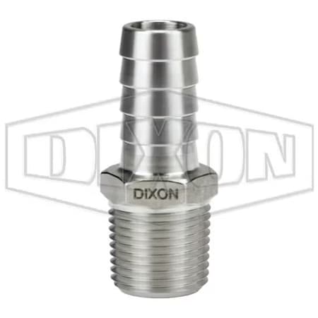 Dixon Hose Insert, 3/8 x 1/2 in, MNPT x Hose Barb, 316 SS, Domestic RN43