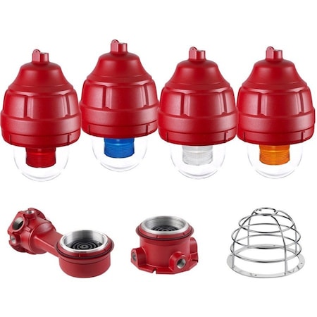 Federal Signal Strobe Light, Amber, Strobe Tube, 24V DC, 80 FPM, 8 27/32 in Dia., Surface FSEX-24PMA-MOD