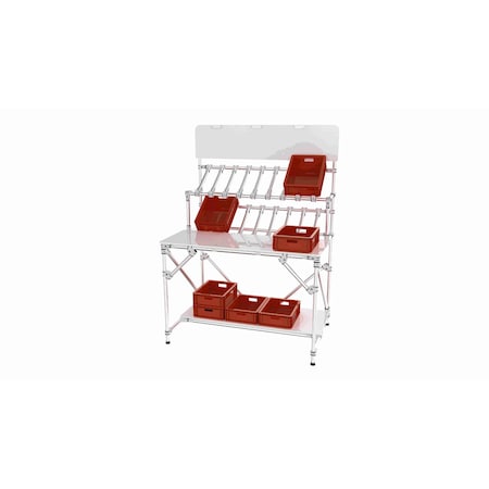 Trilogiq Assembly And Packing Station With Picking, Information Panel And Storage Level. 20406-06