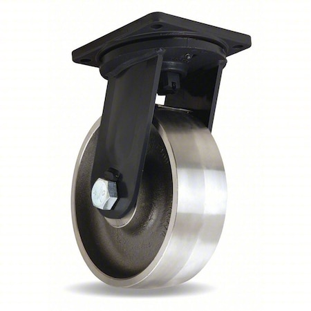 Hamilton Plate Caster, Swivel, Steel, 15 1/2"H S-MDK-124HFSB