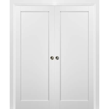 Sartodoors Double Pocket Interior Door, 64" x 96", White QUADRO4111DP-WS-6496