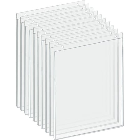 Azar Displays 8.5"W x 11"H Wall U-Frame w/ Holes, PK10 162714