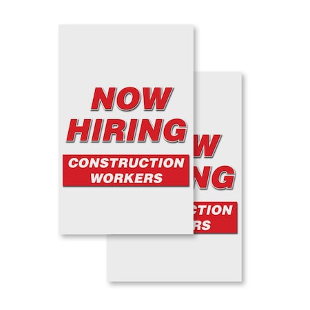 Signmission Construction Workers, Vinyl Decals Only 24 Inch x 36 Inch, Vinyl Decal, 2PK DSB-2436-2PACK-CONSTRUCTION WORKERS