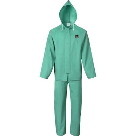 Ironwear 2 Piece Tear Resistant Waterproof Flame Retardant Rain Suit, Green, Large 9031-G-LG
