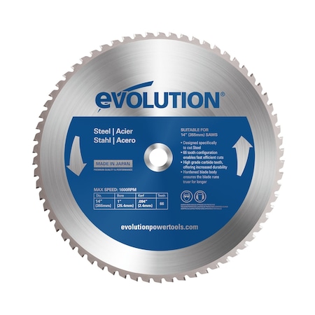 Evolution Power Tools CircularSawBlade, Carbide, Dia:14" 14BLADEST