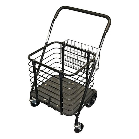 Milwaukee Hand Trucks Shopping Cart, Steel, 125 lb Cap., Black SC38