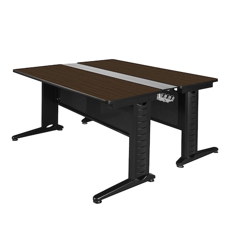 Regency Fusion 2 Person Bench Workstation, 66 in W X Wood, Metal, Neo Walnut MFB6658NW