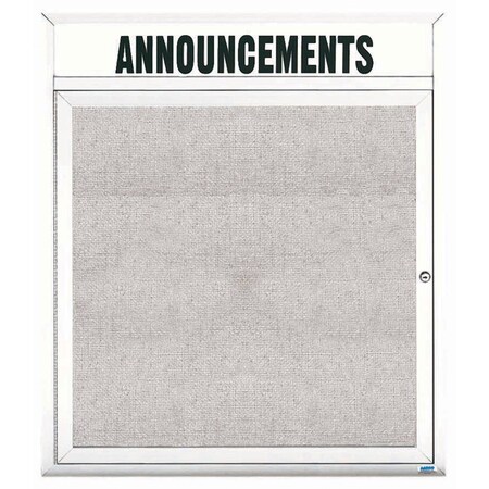 Aarco Outdoor Enclosed Bulletin Board w/ Al Frame Header, Powder Coated White, 36''Hx30''W ODCC3630RHW
