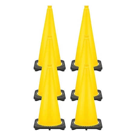 Mr. Chain Traffic Cone, Yellow, 28 in H, PVC 93202-6