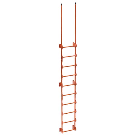 Vestil Steel Walk Through Dock Ladder 10 Step 300 Lb. Capacity Orange DKL-10-OR