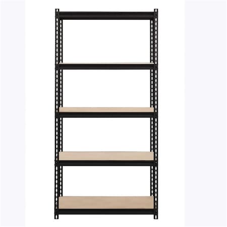 Lorell 2300 lbs Riveted Steel ShelvingBlack 36 x 18 x 72 in. LLR59697