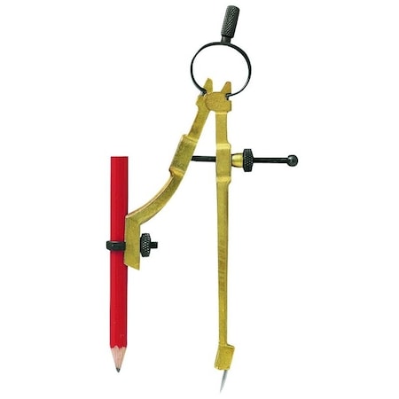 General Tools Pencil Compass, 9 in Dia Circle, Metal 842