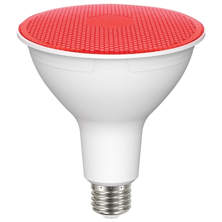Satco 11.5 Watt PAR38 LED, Red, 90 degree Beam Angle, Medium base, 120 Volt S29480