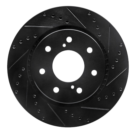 Dynamic Friction Co DFC Brake Rotor - Drilled and Slotted - Black 633-54219R
