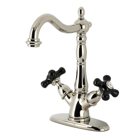Kingston Brass Double-Handle Vessel Sink Faucet, Polished Nickel KS1496PKX