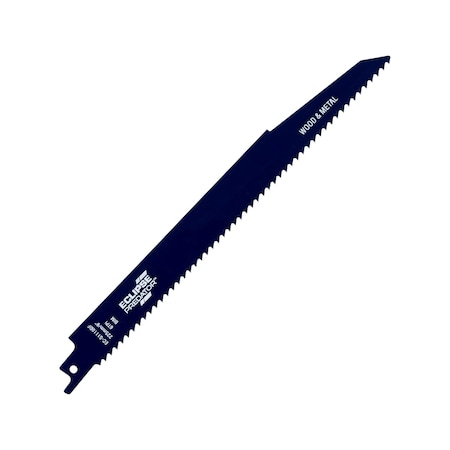 Reciprocating Saw Blade, Demolition, 6 TPI, Bi-Metal, 9 in, Wood/Metal/Plastic, Pack of 5
