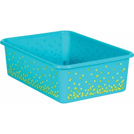 Teacher Created Resources Teal Confetti Large Plastic Storage Bin 20900