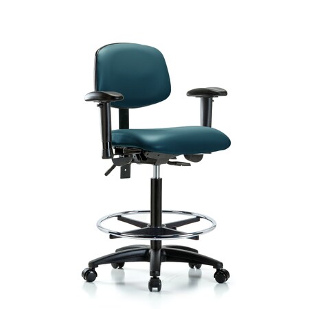 Blue Ridge Ergonomics Vinyl Chair, Vinyl, Adjustable Arms BR-VHBCH-RG-T1-A1-CF-RC-8801