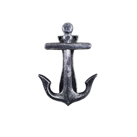 Handcrafted Decor Antique Silver Cast Iron Decorative Anchor Door Knocker- 6 in. K-62024-silver