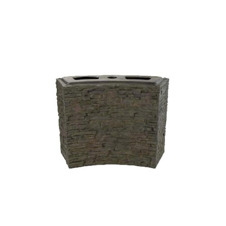 Grandoldgarden Large Curved Stacked Slate Wall Base GR2674846