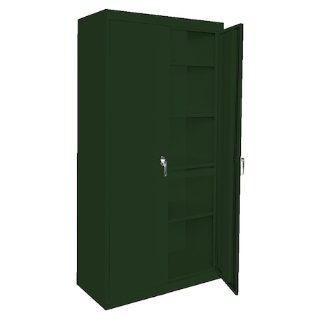 Steel Cabinets Usa Adjustable Storage Cabinet, 72 in H, 48 in W, Hunter Green, 4 Shelves AAH-48RBMAG1-H GRN