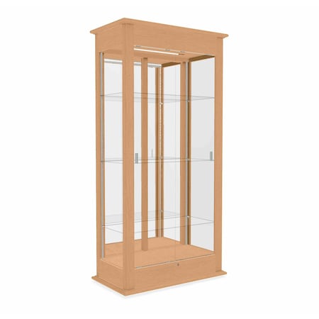 Ghent Lighted Floor Display Case 36x77x18, Sliding Doors, Mirror 694K-MB-AK