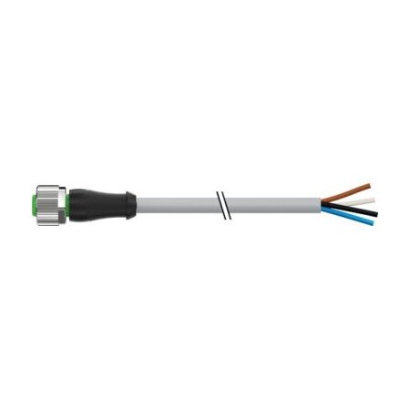 Murrelektronik Cordset, Straight, M12, Gray, 22 AWG, 4A 7000-12221-2141000