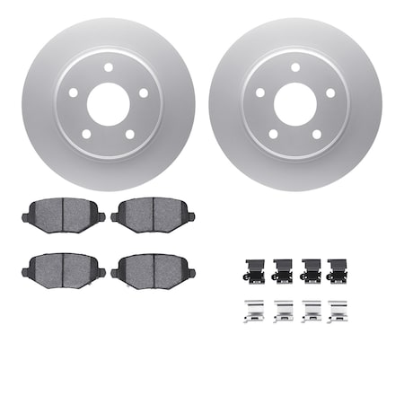 Dynamic Friction Co DFC GEOSPEC Coated Rotors with 5000 Brake Pads - Ceramic and Hardware 4512-40147