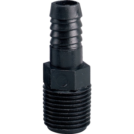 Orbit 1/2'' MNPT x 1/2'' Barbed Plastic Riser Flex Fitting Straight Adapter 94345