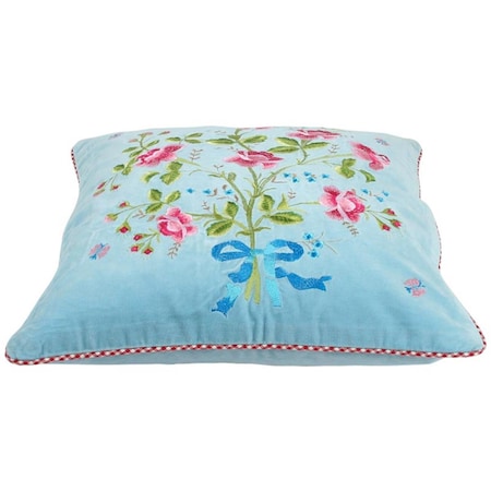 Heritage Lace 18 x 18 in. Pip Studio Roses For You Pillow Cover, Blue 51.040.037