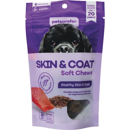 Pets Prefer Skin & Coat Soft Dog Chews, 30-Count 99-095