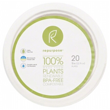 Repurpose Plates 9 in. Bagasse, 20 Pieces, 20PK 145325