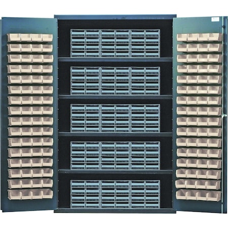 Quantum Storage Systems BEIGE SPECIALTY CABINET W/15 QICS &128 CLEAR BINS QSC-BG-QIC83CL