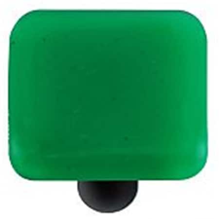 Towels Usa Emerald Green Square Glass Cabinet Knob - Black Post TO949733