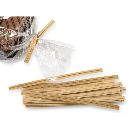 Nashville Wraps 4 Inch Brown Kraft Paper Twist Ties, 2000PK PTK4