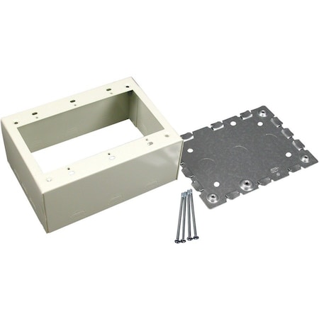 Wiremold GFCI Three Gang Box Fitting, Ivory, Steel V5744-3