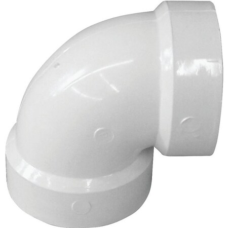 Genova IPEX Pipe Elbow, 112 in, Hub, 90 deg Angle, PVC, White, SCH 40 Schedule 192201