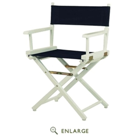 Betterbeds 200-01-021-10 18 in. Directors Chair White Frame with Navy Blue Canvas BE4257048